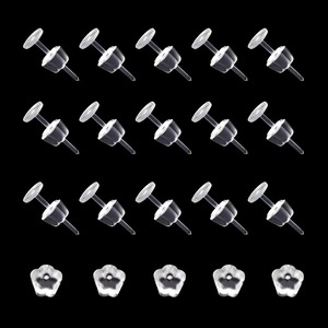 【人気】透明ピアス キャッチ付き 200ペア パーツ 20G クリア 軟骨ピアス 耳たぶ ボディ 皿付き 金属アレルギーフリー ハンドメイド 樹脂ピアス 学校や仕事