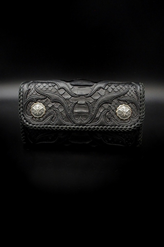 Item No.0291 ：Short Butterfly wallet/Diamond python / L-fin