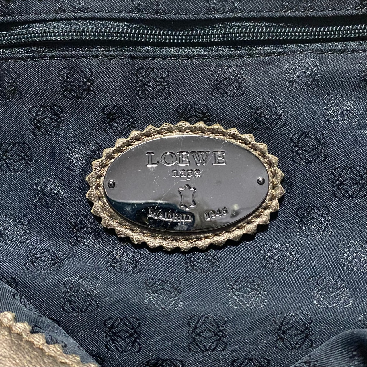 LOEWE bronze nappa leather tote bag