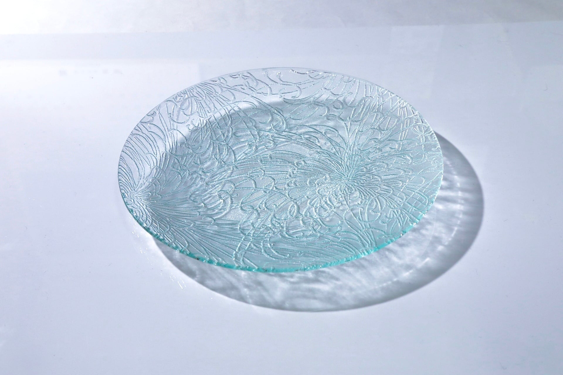 昭和型ガラス「きく」 皿 円形 大(Φ180mm)