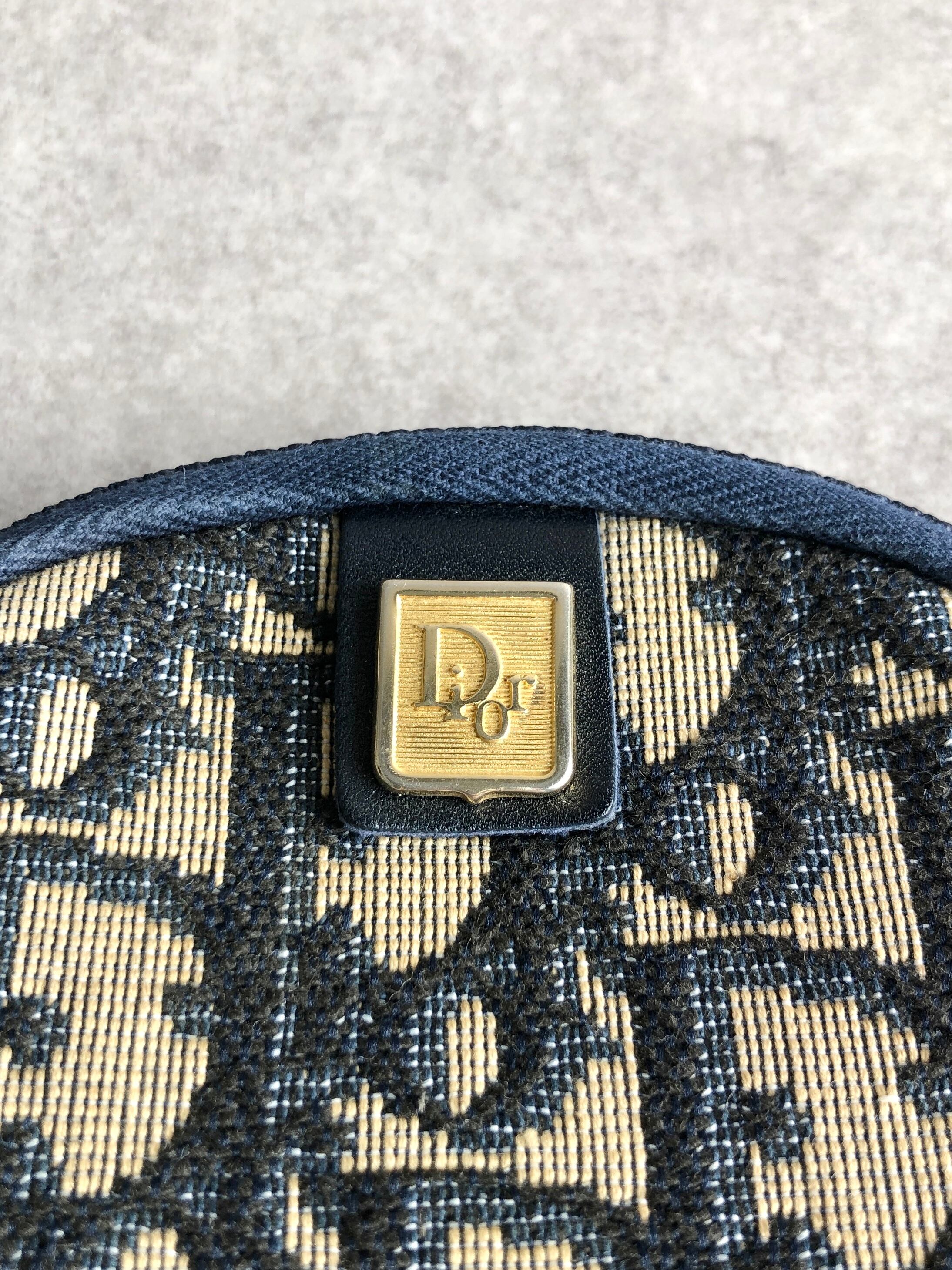 未使用 Dior ディオール コインケース トロッター ネイビー 未使用保管品】Dior トロッター コインケース ネイビー 紺