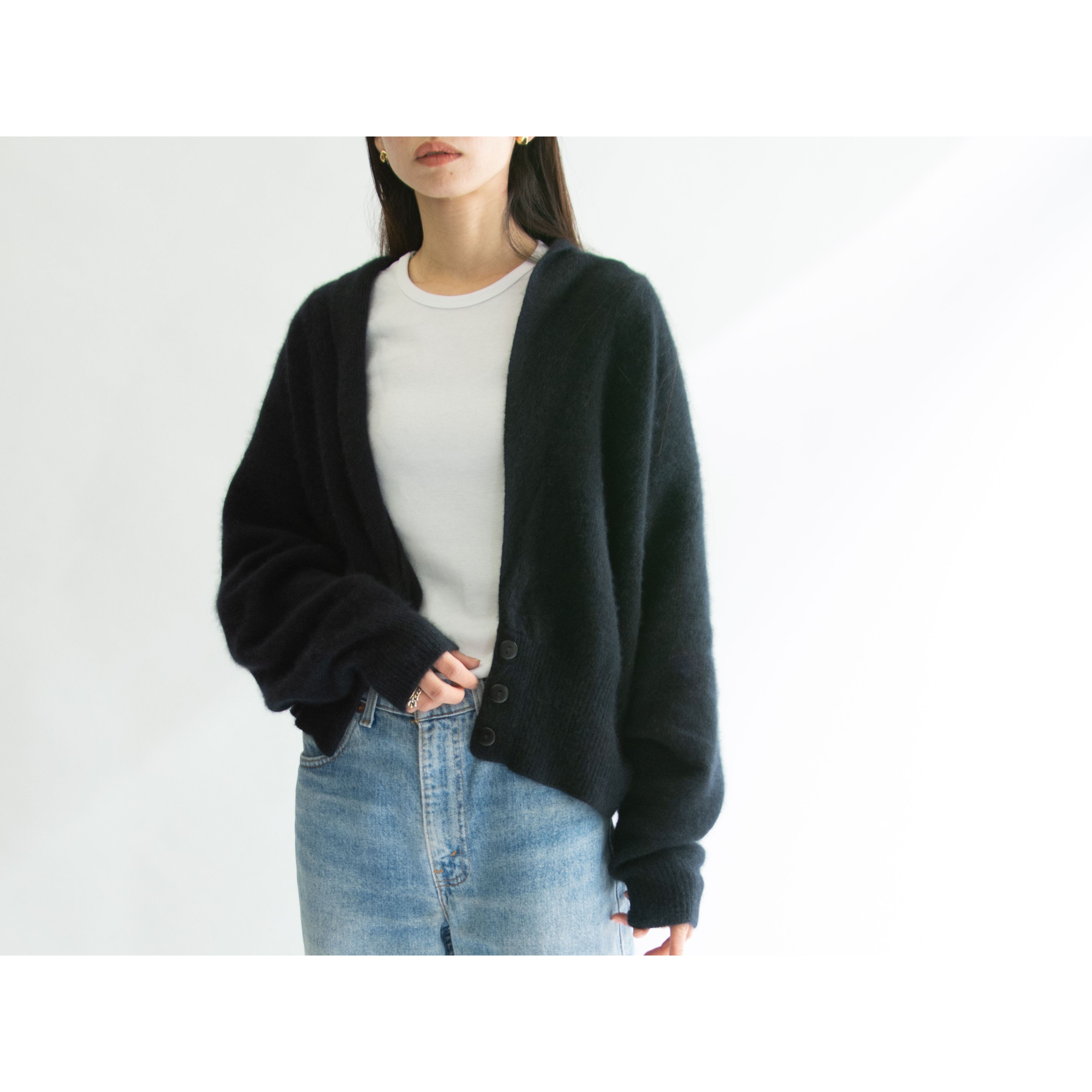 Unknown brand】Lambswool-angora-nylon oversized shawl collar