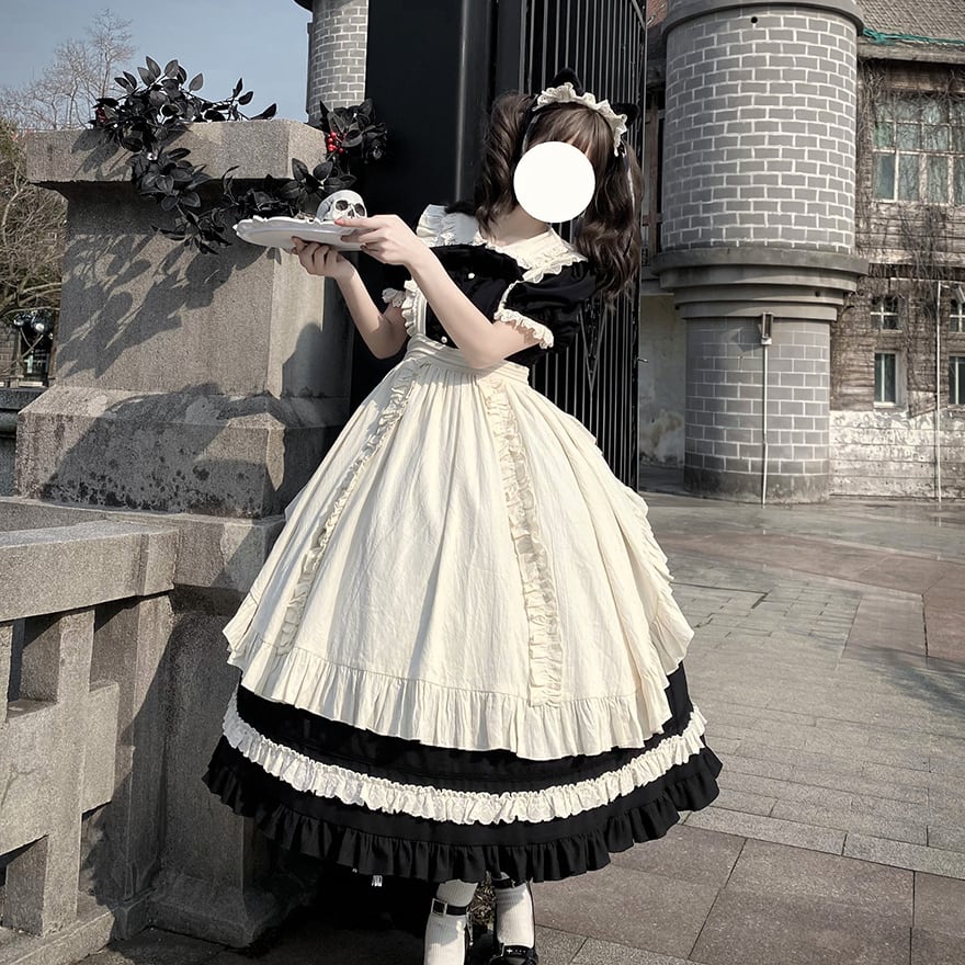 メイド服 クラシカル ワンピース エプロン 控えめ 英国 ヴィクトリアン風 メイドカフェ イベント衣装