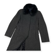 BURBERRY BLUE LABEL バーバリーブルーレーベル 襟ファー付き ウール コート サイズ 40 /チャコールグレー/三陽商会
