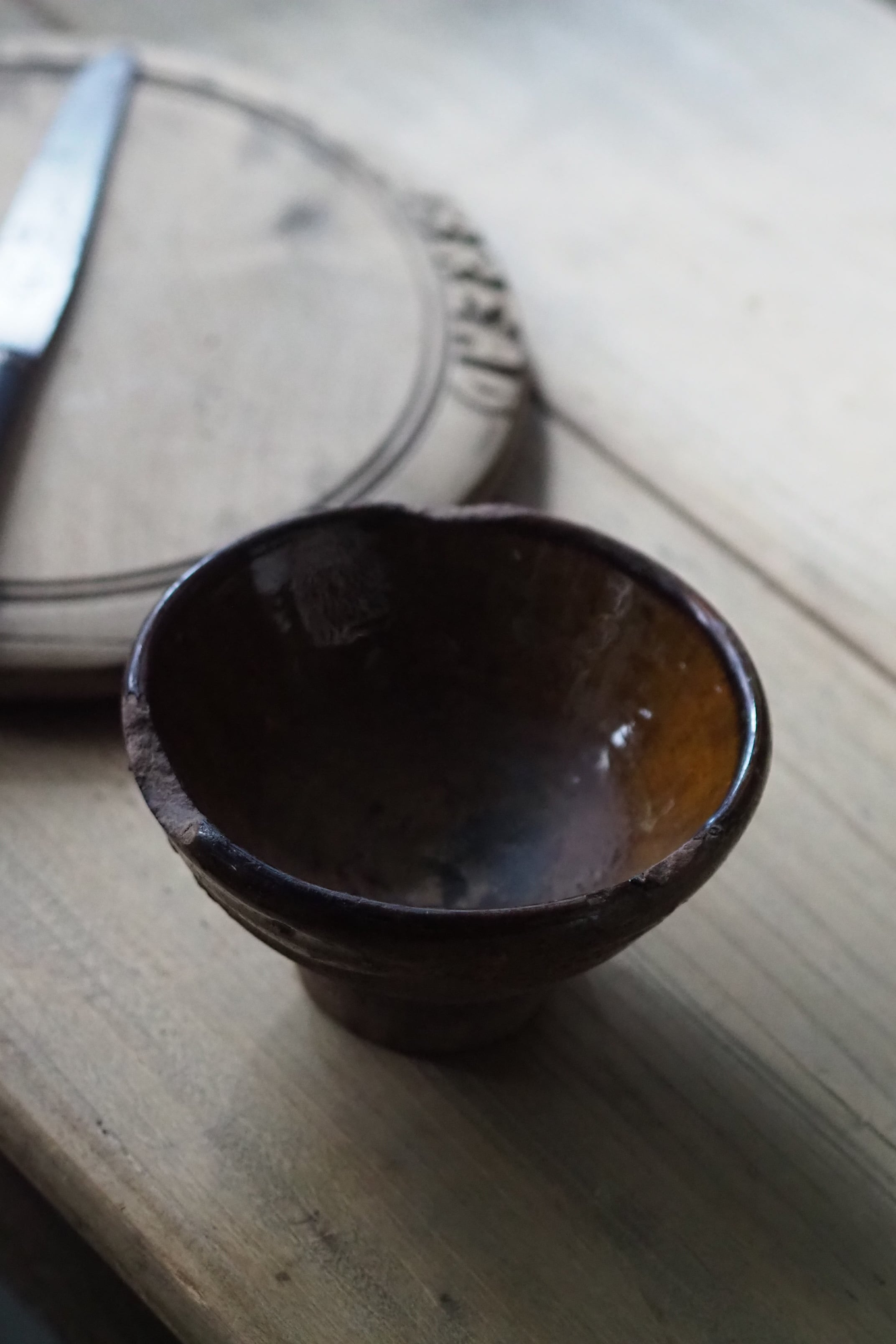 南仏の飴色陶器ボウル-antique pottery bowl | アンティーク