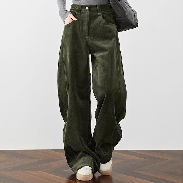curved corduroy pants 10878