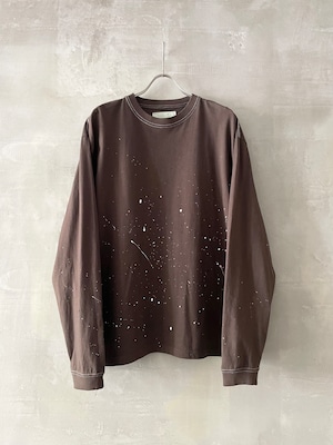 TrAnsference abstract dripping long sleeve T-shirt - burnt garment dyed