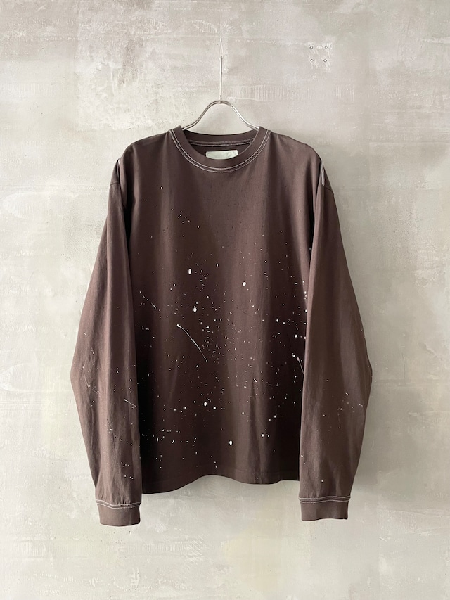 TrAnsference abstract dripping long sleeve T-shirt - burnt garment dyed