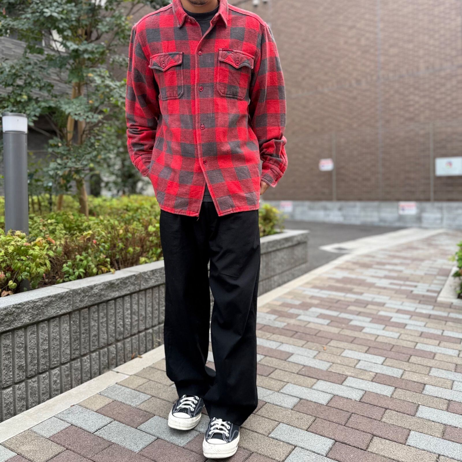 70s-80s LIFE-LINEヴィンテージ ヘビーネルシャツ 【XLサイズ】 | oldNYew