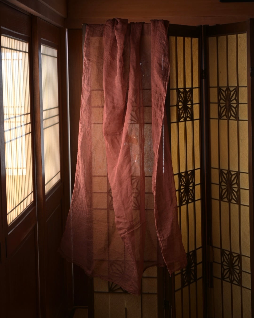 手染め 麻100% 大判麻布｜桜（植物染め）｜futashiba248 Linen textile
