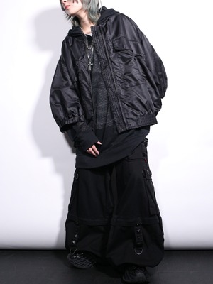 nylon oversized s/s bomber jacket