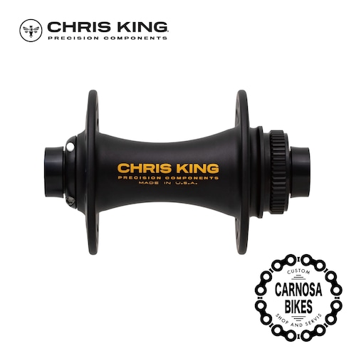 【CHRIS KING】Boost Center Lock Front Hub [ブースト センターロック フロントハブ] 15×110mm  Two-Tone Matte-Black/Gold 限定カラー