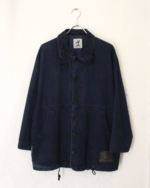 ~90s HAI SPORTING GEAR Indigo Dyed Lyocell Fabric Coverall Jacket