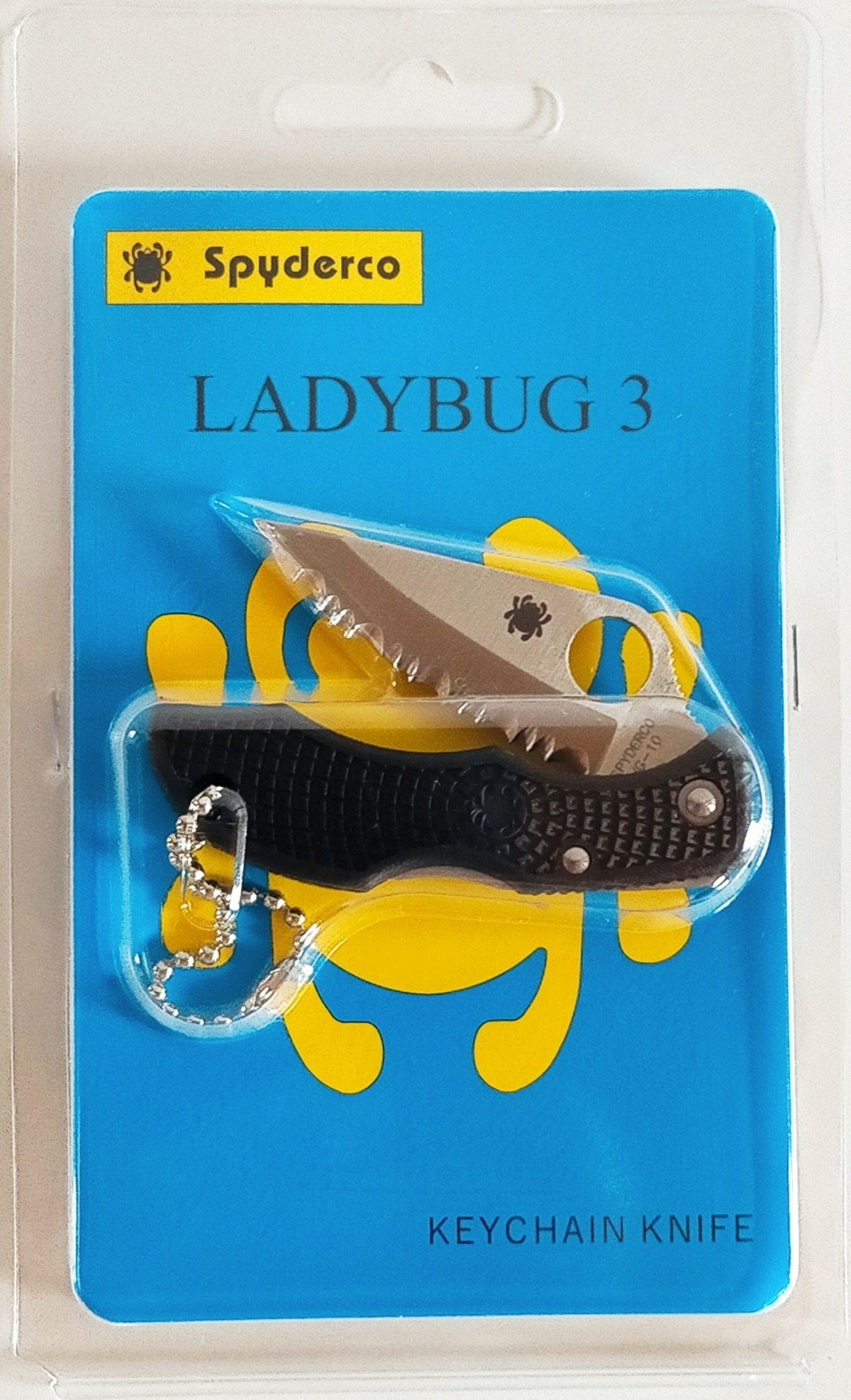 アウトドアナイフ 日本製 LBKS3 スパイダルコ レディバグ3 黒 波刃 