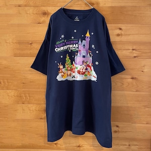 【Hanes】Disny ディズニーランドリゾート 半袖 Tシャツ Xmas ミッキー XL ビッグサイズ US古着 アメリカ古着