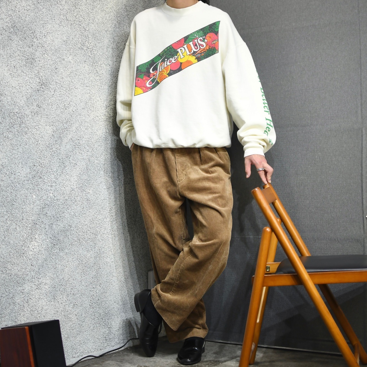 NAUTICA 2tuck corduroy pants camel