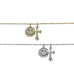 s925 smile&cross necklace