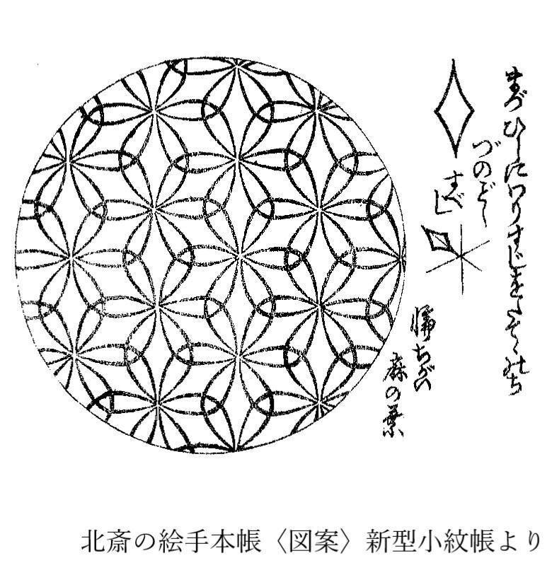 比礼 北斎 輪違い麻の葉：ブルー | OKANO博多きもの制作所