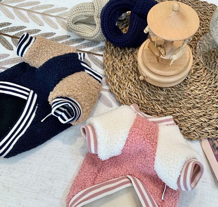 【SALE】 baseball top XS ~ 2XL 2color  /  犬服 秋冬 新作 長袖 シンプル ドッグウェア トップス トレーナー Tシャツ ワンコ服 もこもこ お揃い 可愛い 犬の服　b11