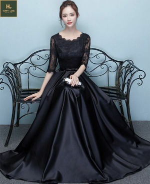 ★送料無料★11号☆つるつる光沢サテンロングドレス(OPN3142)