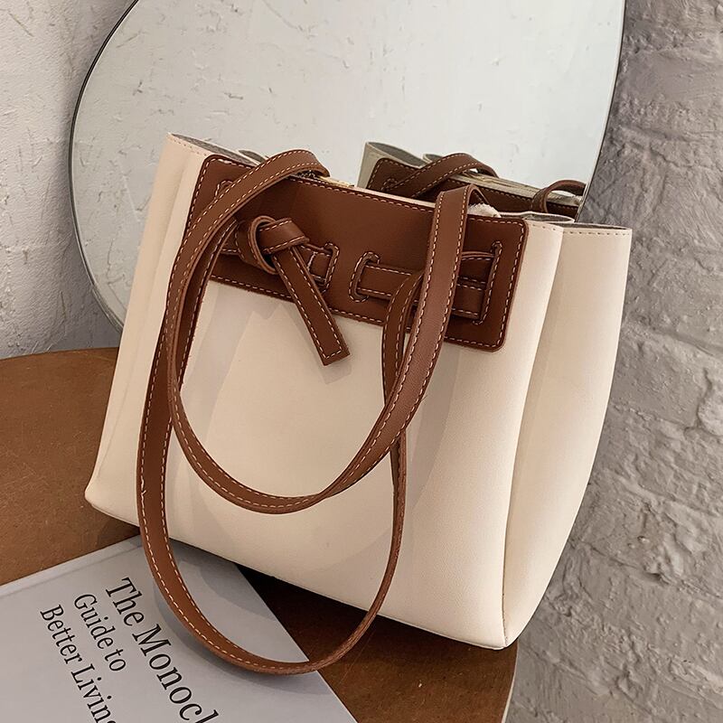 シンプルな大容量バッグ女性2020ネットレッドワイルドワンショルダーメッセンジャーファッションバケットハンドバッグの新しい流行バージョン Tiancai_Wing_Bag76260645929