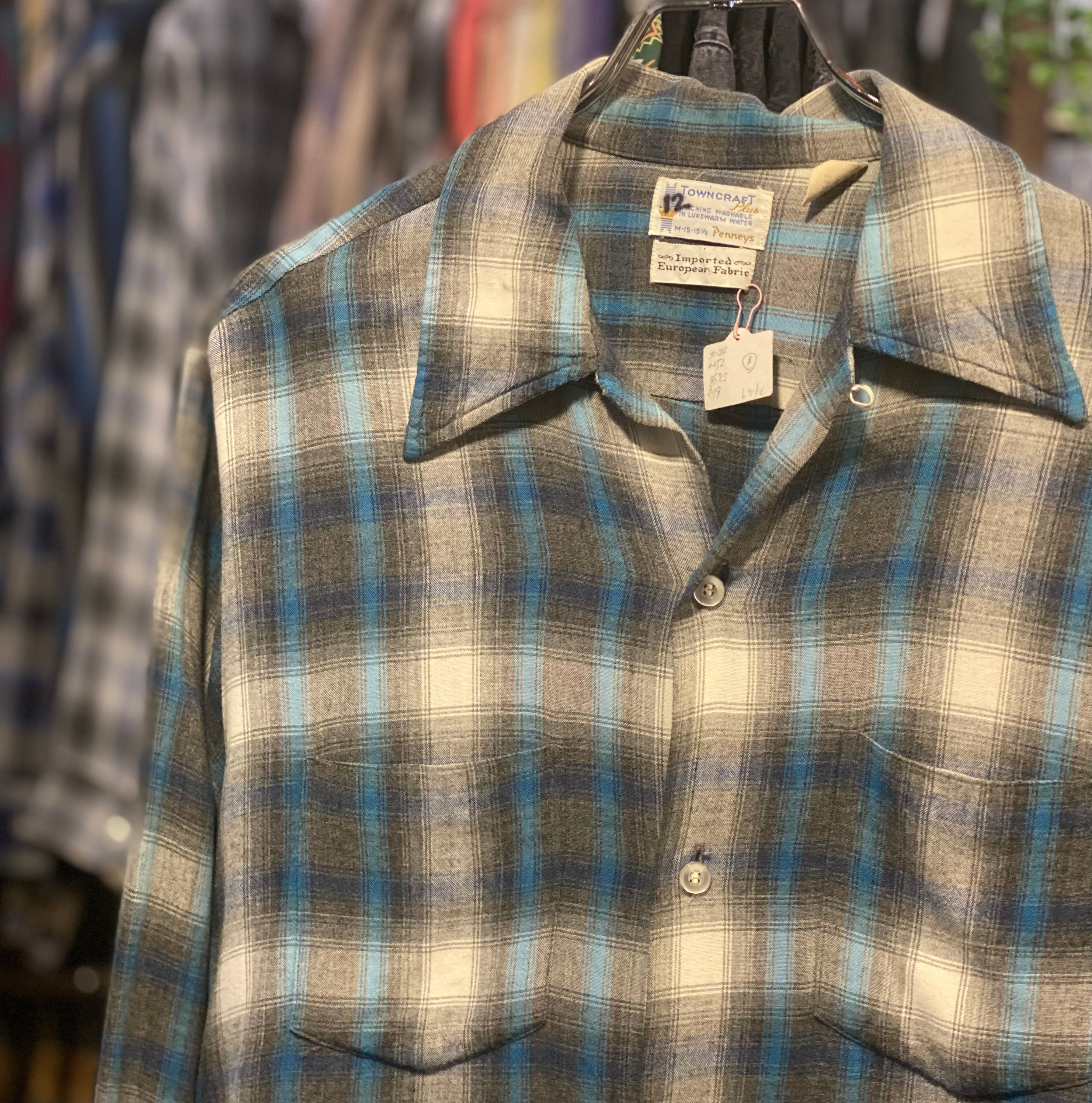 70's TOWN CRAFT Shadow Plaid Rayon Shirt | 下北沢SPiKe＆SPiCe