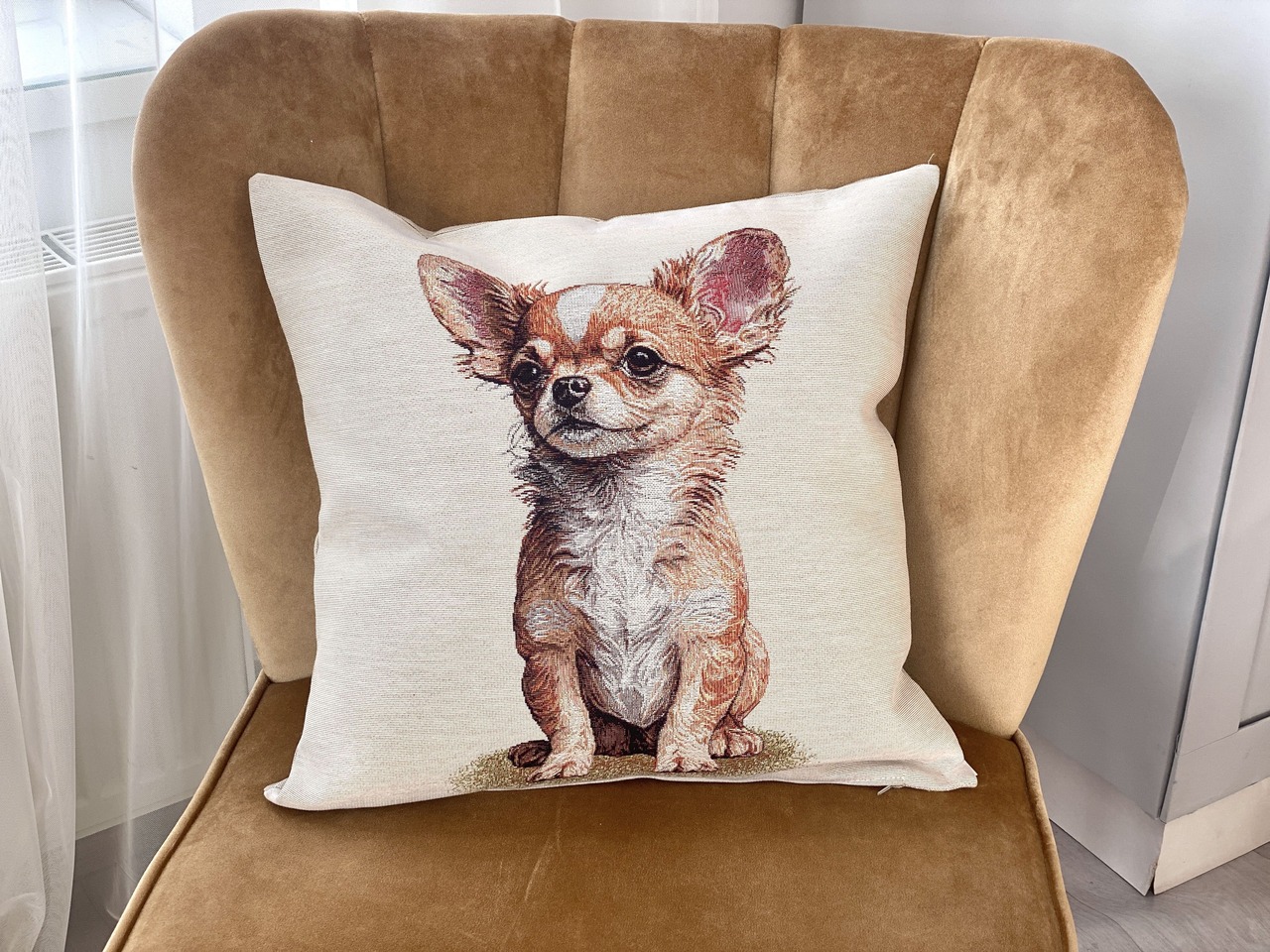 タペストリークッションカバー  ウクライナ製 HERMES　犬　ドッグ柄 - 2