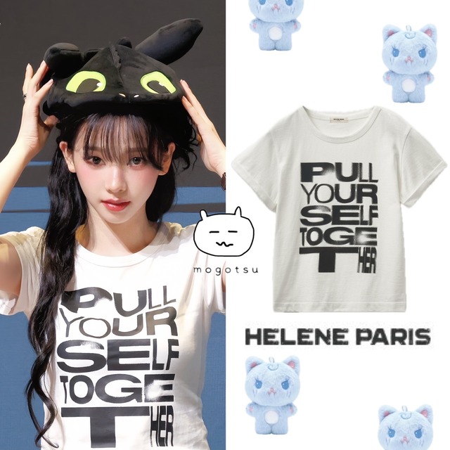 ★aespa カリナ 着用！！【HELENE PARIS】SELF TOGETHER Graphic Half-Sleeve T-Shirt
