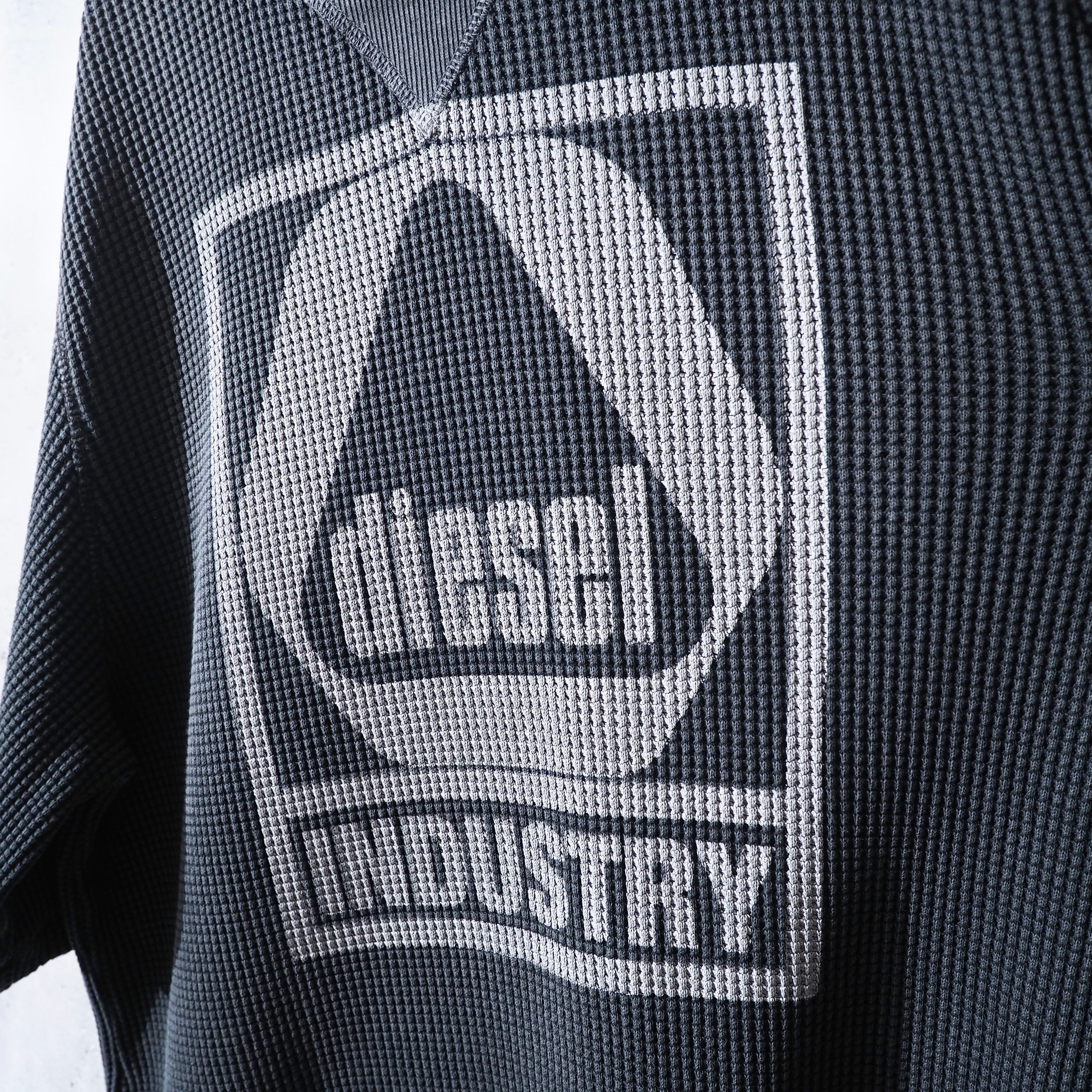 " DIESEL " Pigment Dyed × Logo printed Over silhouette Thermal Tee