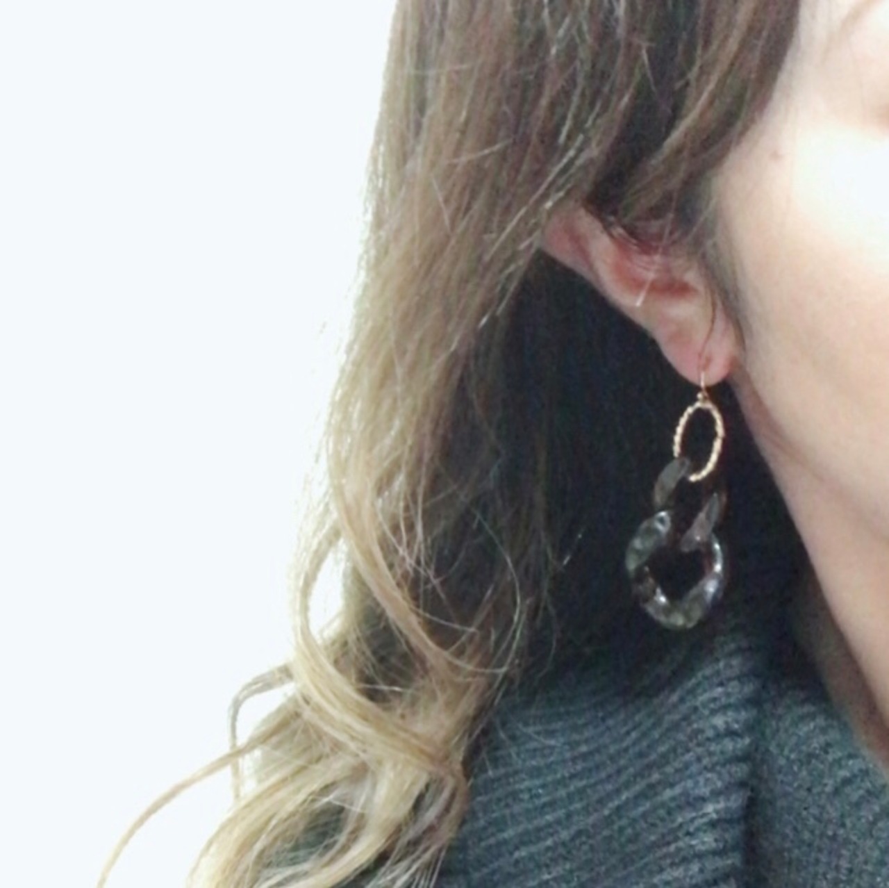 べっこう チェーン 大ぶり ピアス/イヤリング | R et M (リエム 