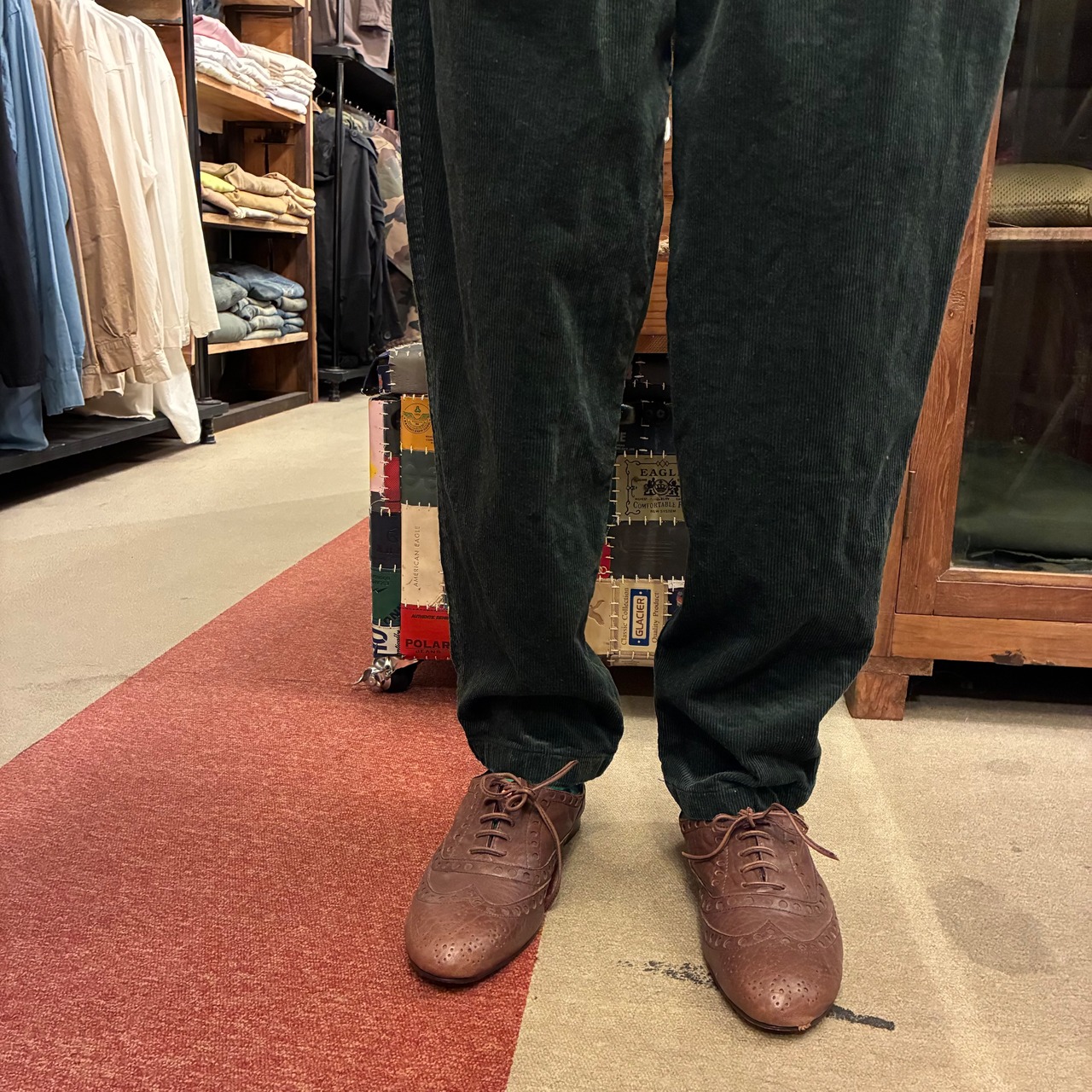 TOPANGA Lady's Tapered Corduroy Easy Pants　テーパードコーデュロイイージーパンツ　ダークグリーン　