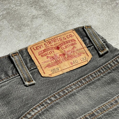 【W40 L32】 メキシコ製 usa levi's 先染ブラック 559 詳細写真3