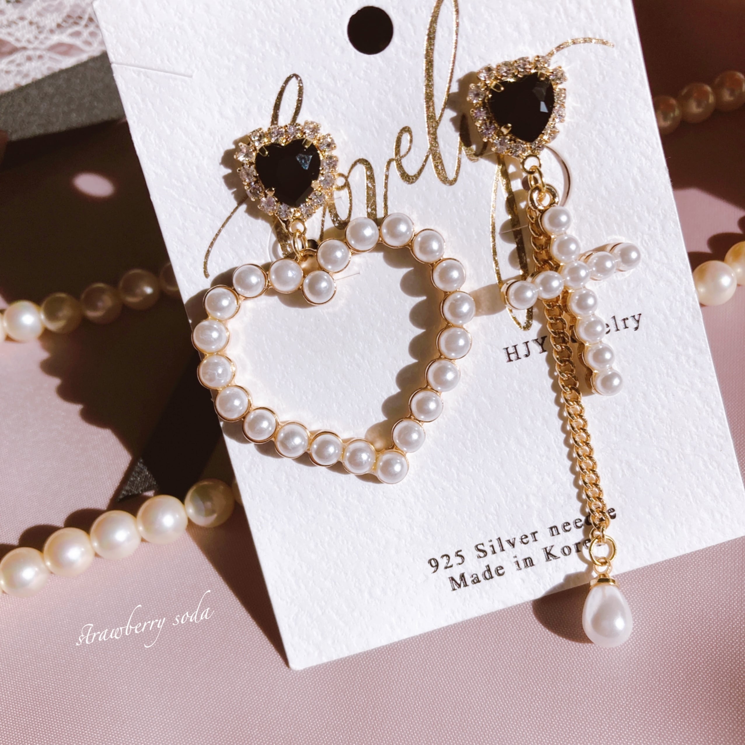 ハートピアス 地雷 量産 パール 病み 韓国 ハート