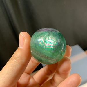 10.スフィア　透明度☆虹有り　グリーンフローライト
