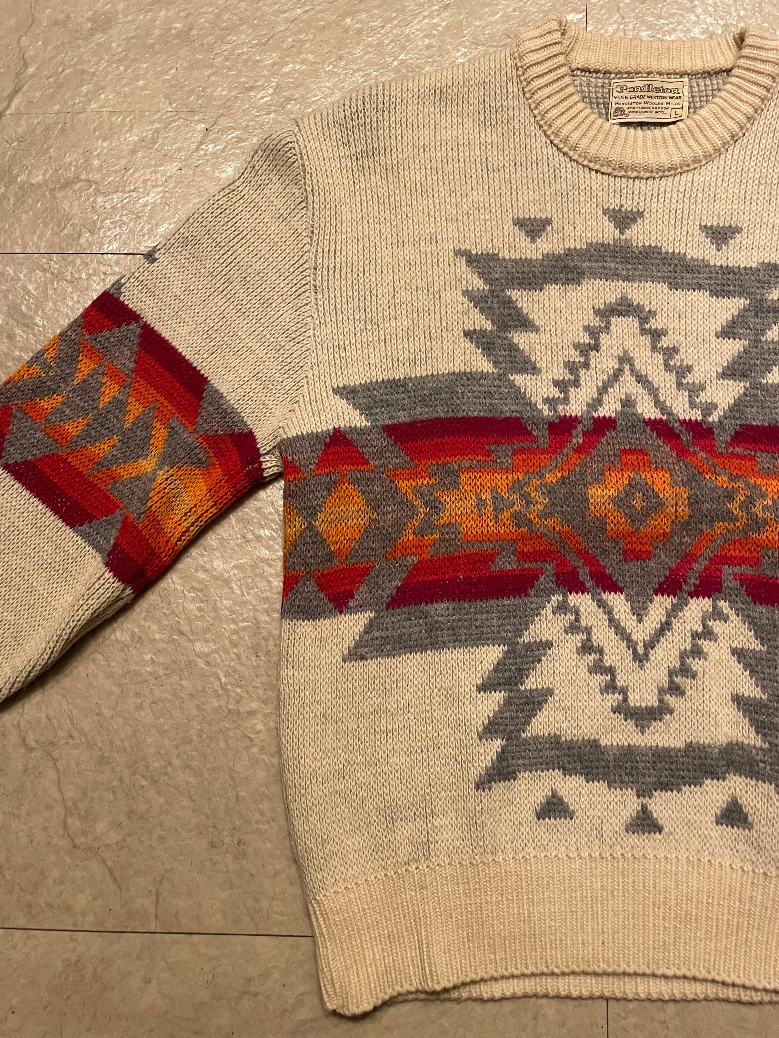 80年代 vintage PENDLETON ペンドルトン ネイティブ柄 ニット セーター 