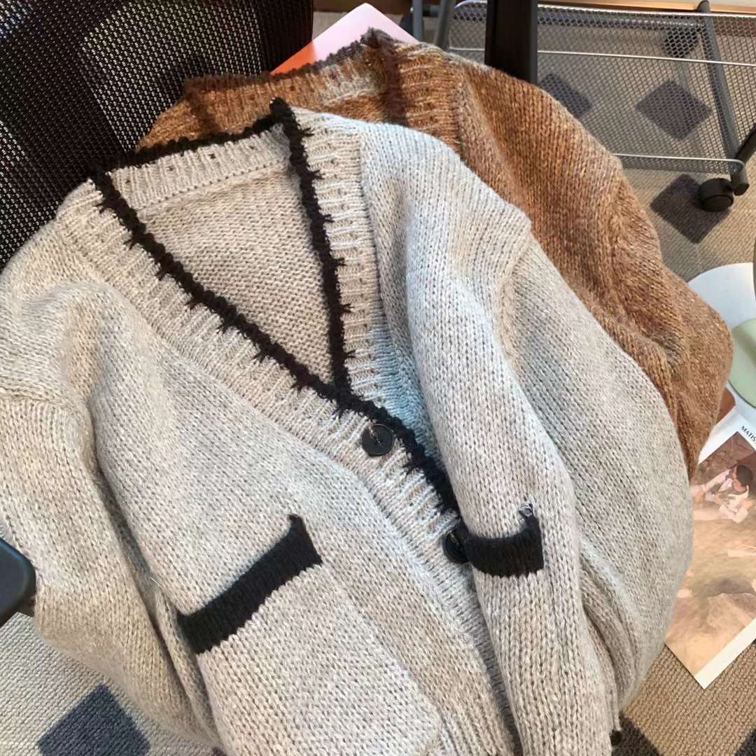 ざっくり編みニットカーデ　AJ22231-6120