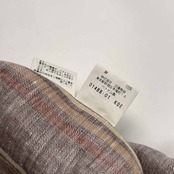 麻100% allegri アレグリ ストライプ 開襟 オープンカラー 半袖 リネンシャツ サイズ 48(L) /ブラウン系/三陽商会