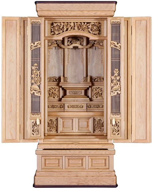 屋久杉前練 円窓障子の唐木仏壇 別台（高さ121cm）｜KB-K-005