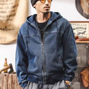 Denim zip hoodie jacket 1327