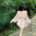 【2点セット】シャーリングフレアシフォントップス+ショートパンツ ・78503