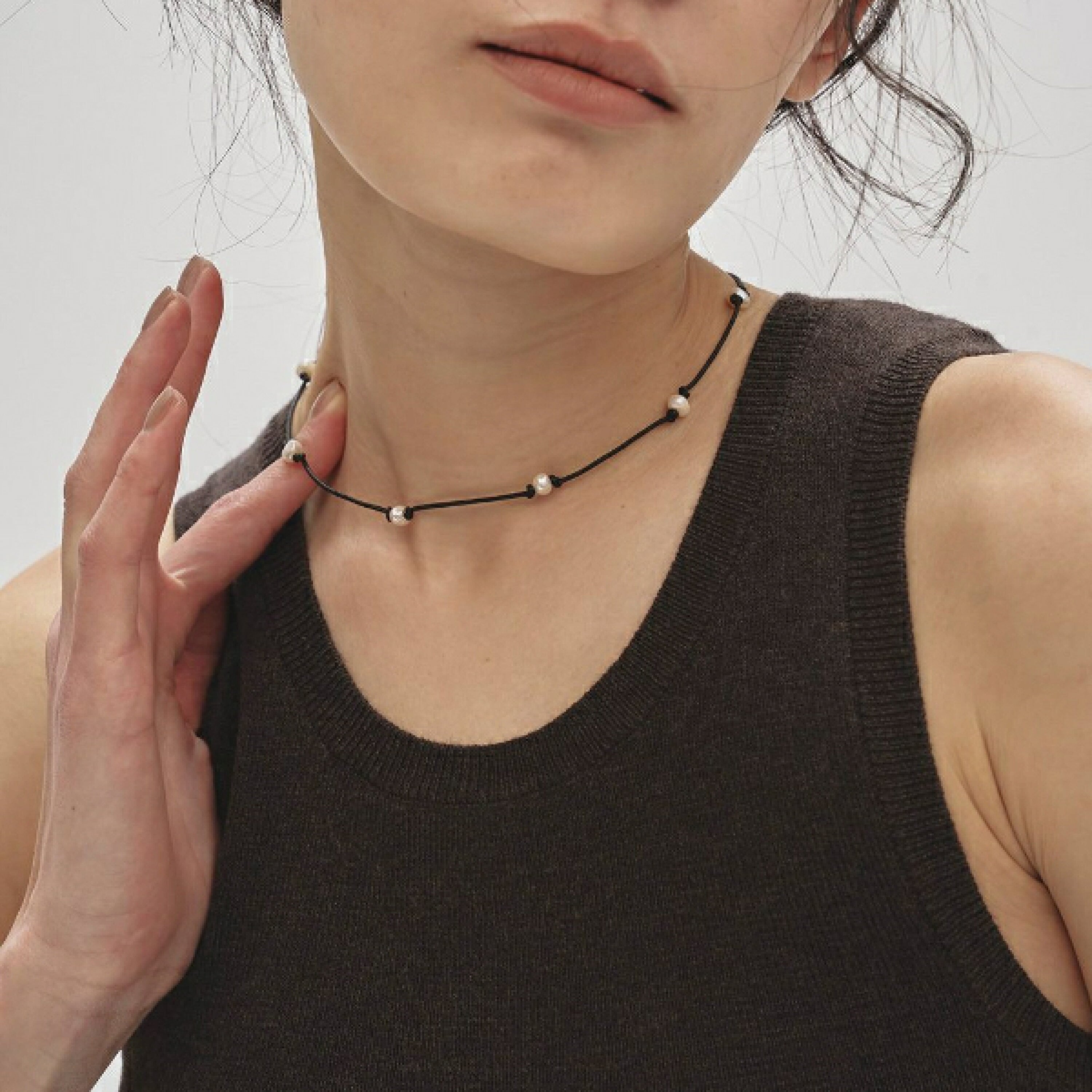 todayful Cord Pearl Choker コードパールチョーカー ネックレス
