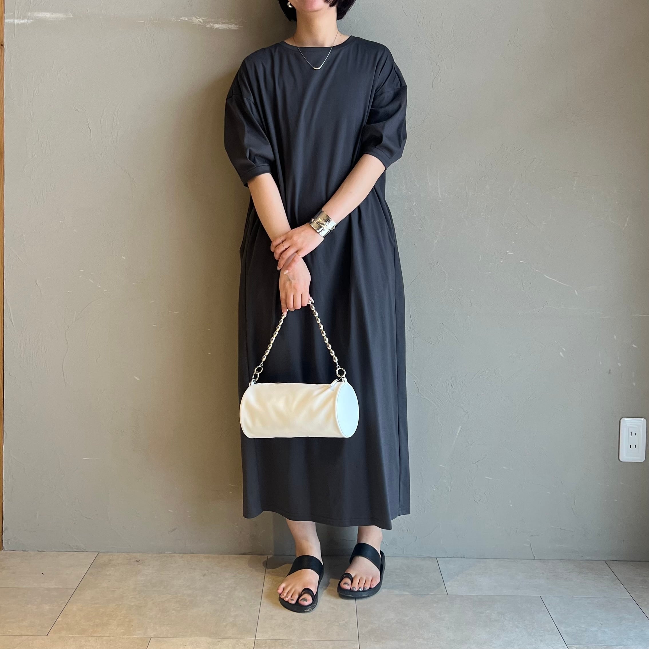 お値下げ依頼品 02Sustainableウエストシャーリングプリーツワンピー
