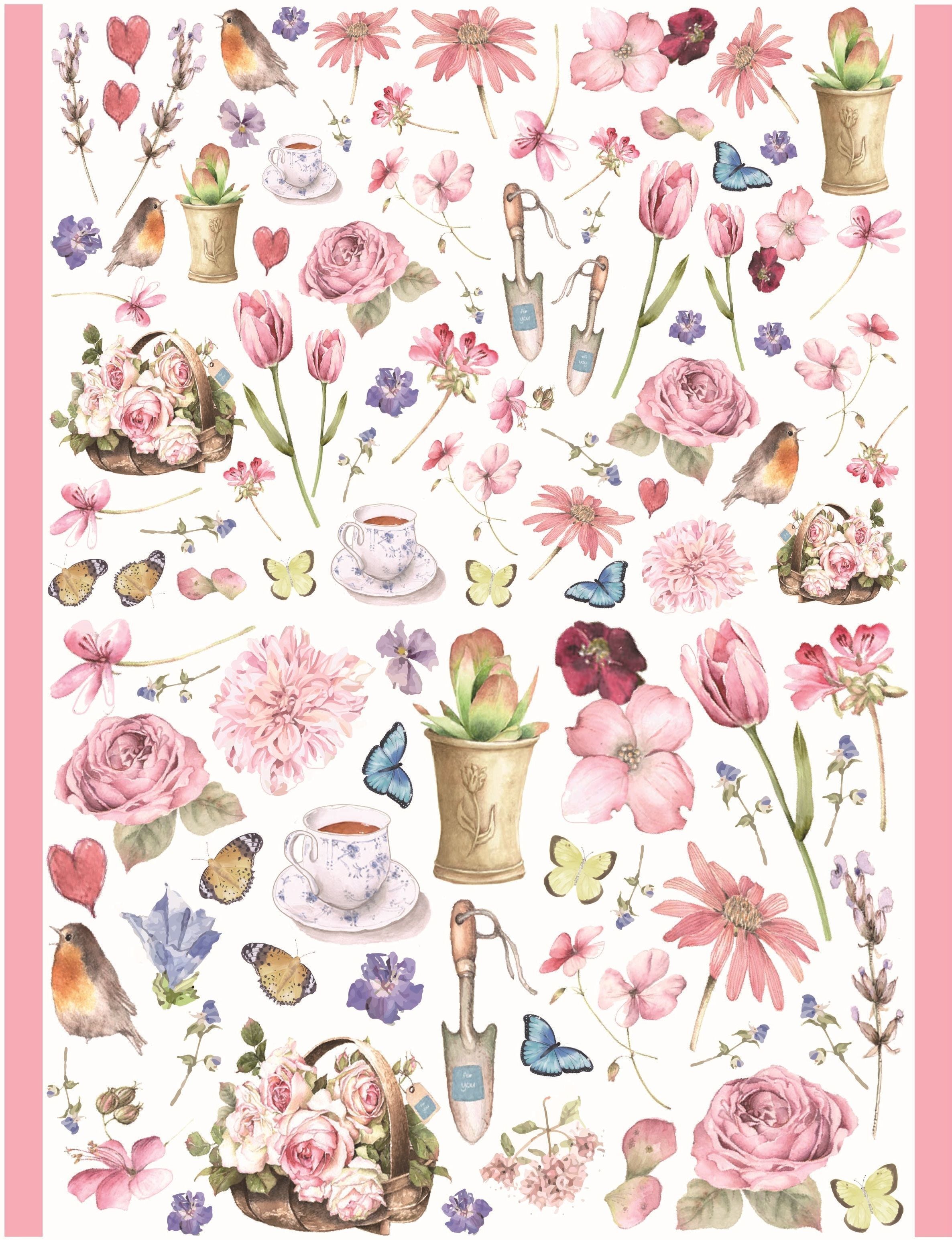 ポーセラーツ転写紙 Gardening Flowers A4タイプ