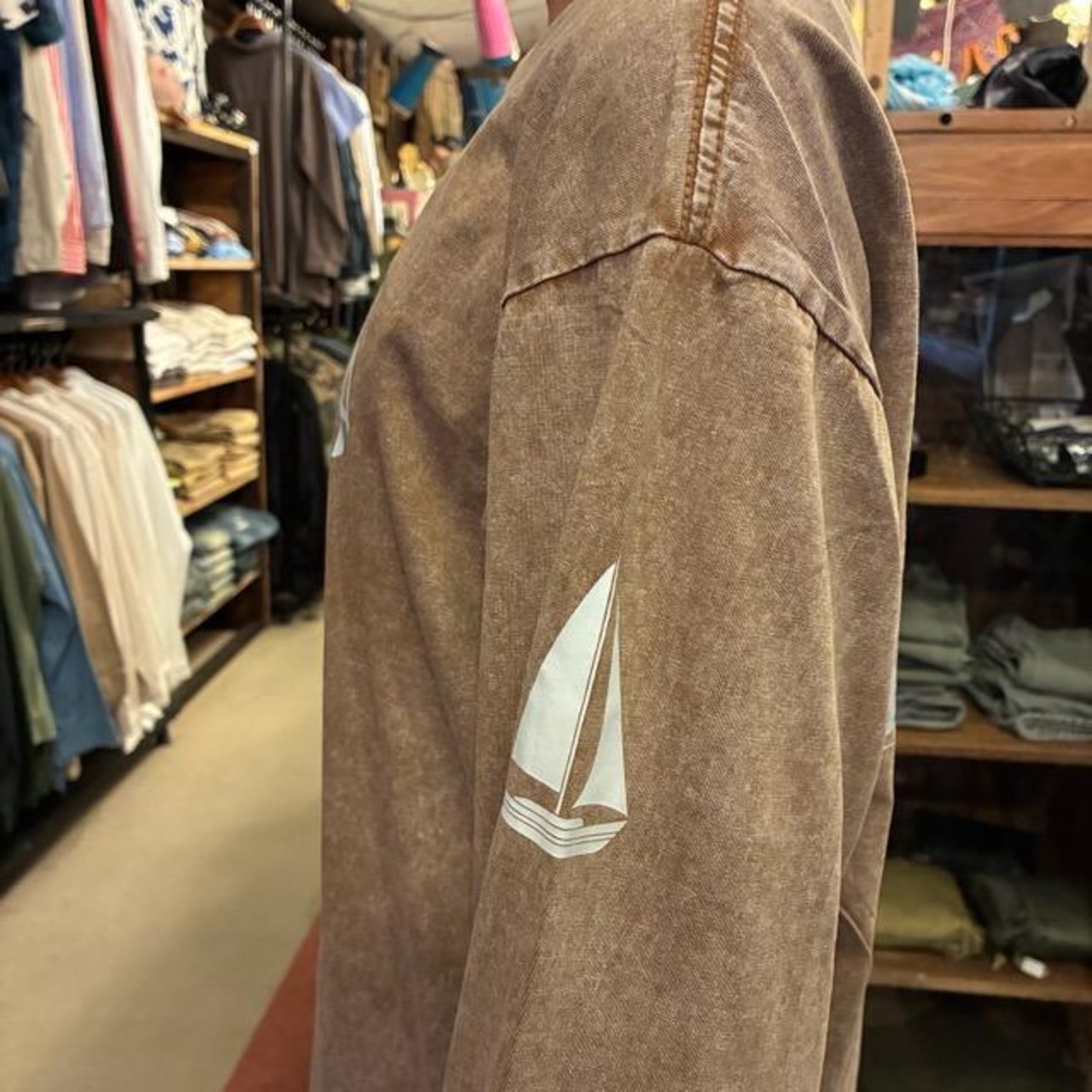 TOPANGA Lady's TOPANGA FIRECOUNTRY Pigment dyed T-shirt Fisherman Brown　ピグメントダイ長袖Tシャツ　フィッシャーマン　ブラウン　全4サイズ　