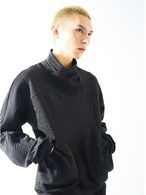 54A0 Deconstructed Wrap Neck Sweater