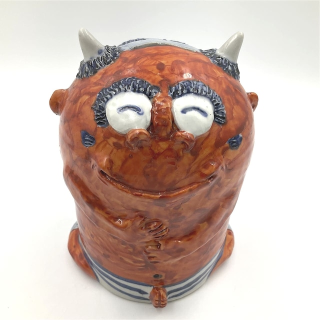 【有田焼】赤鬼・青鬼貯金箱 木箱付き【希少】