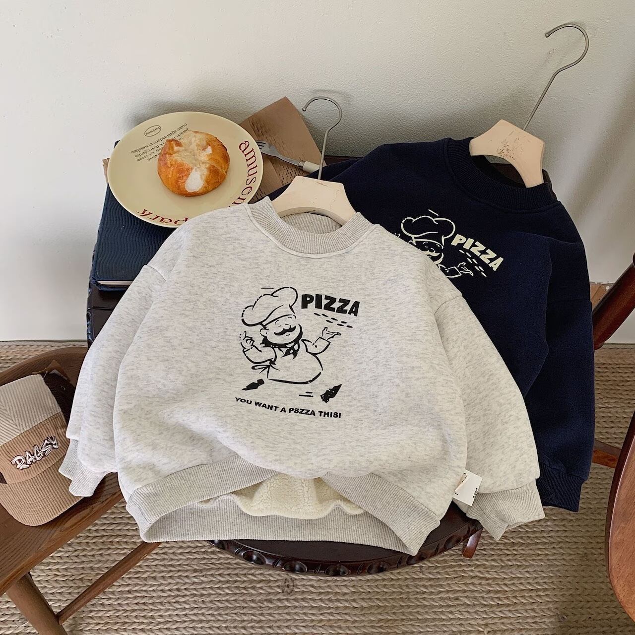 【発注】裏起毛pizzaシェフトレーナー