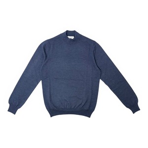 GranSasso(グランサッソ)  12Gauge Merino Wool Mock Neck Knit(55108/14290/597)/MELANGE NAVY