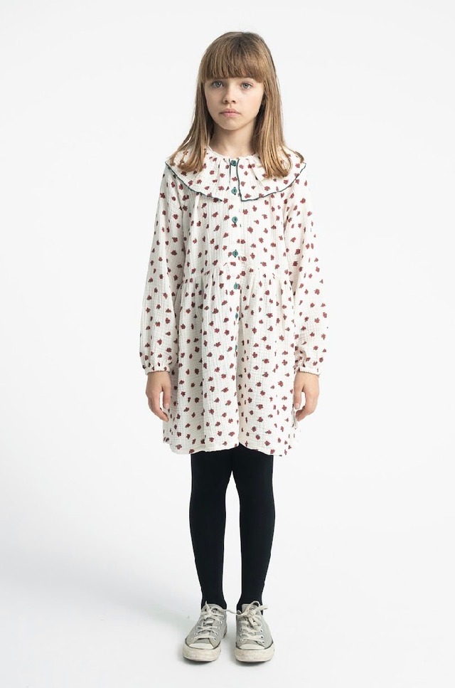 【piupiuchick】Short Dress with Little Flowers / Ecru