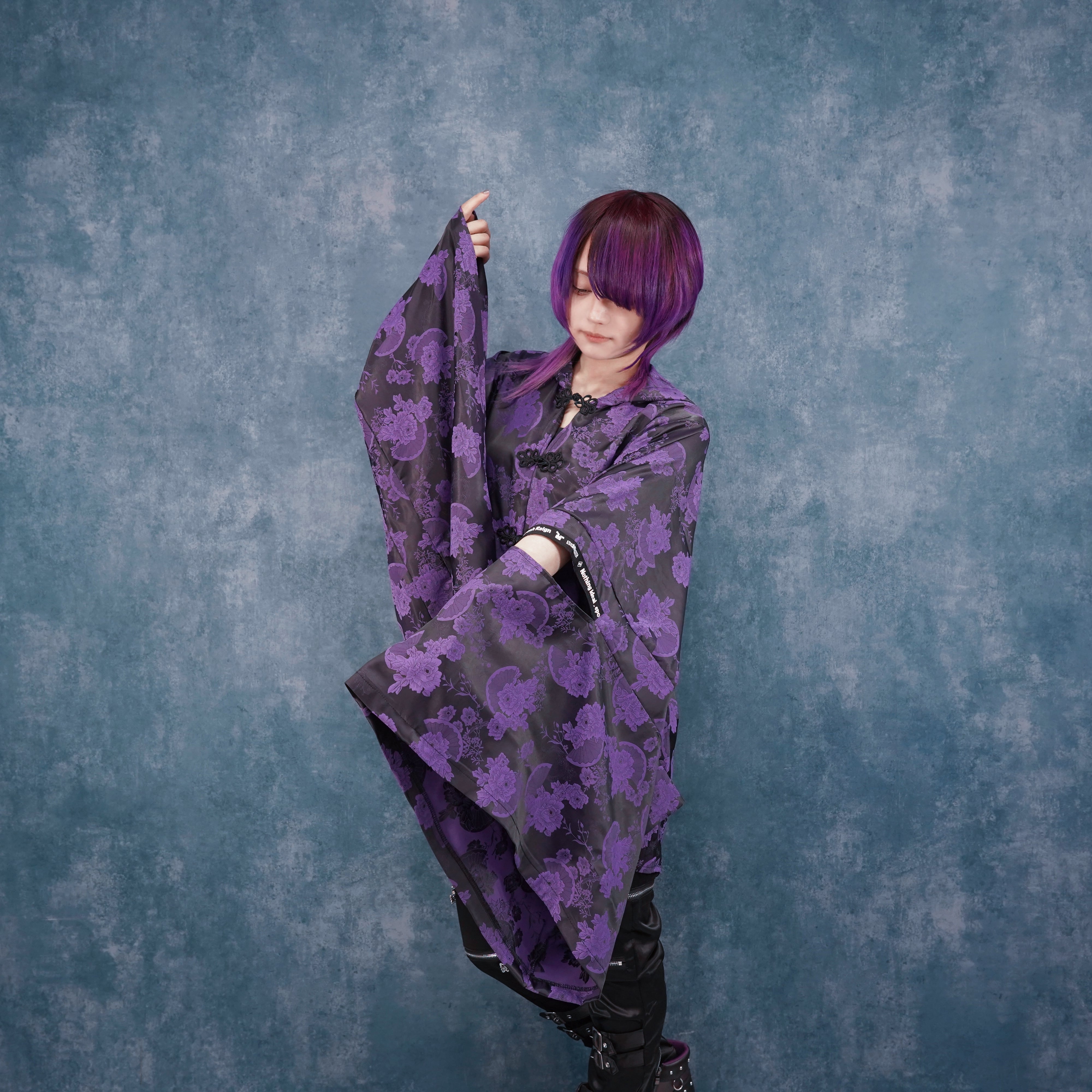 和装・和小物 yoppy 和華妖艶” PURPLE CHINA BUTTON HOOD TOP【PURPLE】 | NIER CLOTHING